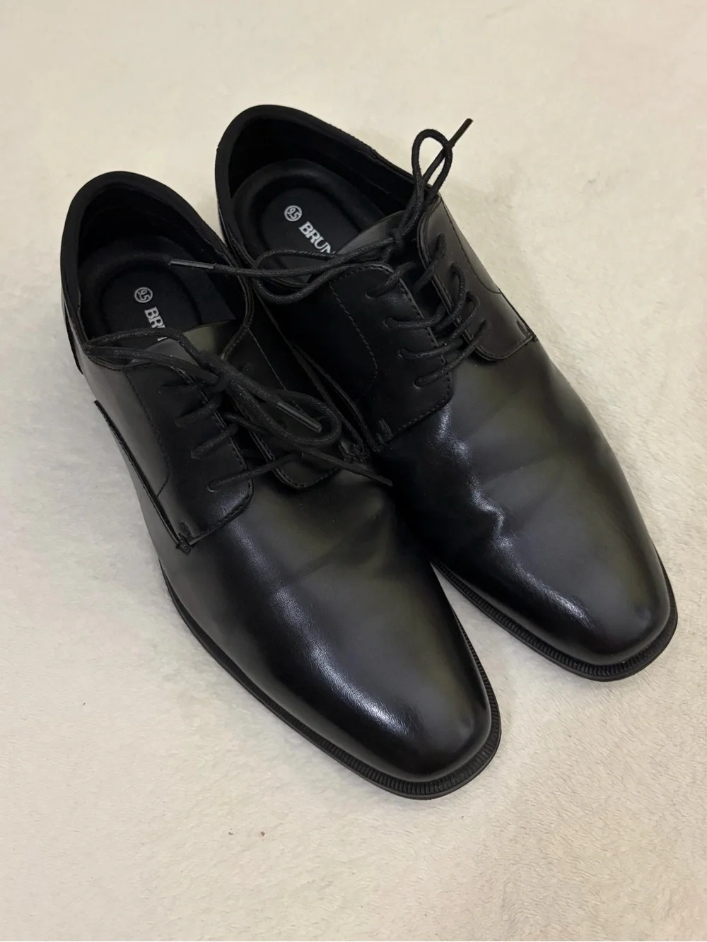 Bruno Marc Men's Black Leather Slip-On Dress Shoes Sz 9.5